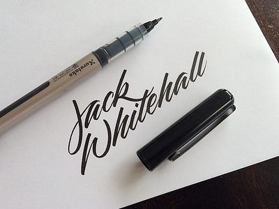Jack Whitehall brush pen signature calligraphy celebrity lettering logo script
