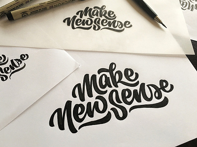 Make New Things brush pen agency calligraphy lettering script