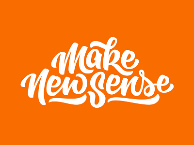 Make New Sense brush pen logo calligraphy lettering script