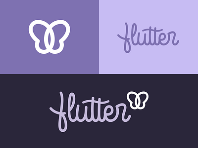 Flutter butterfly calligraphy cursive custom type lettering logo