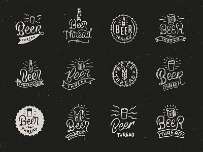 Beer Thread Vector beer lettering ruling pen vintage