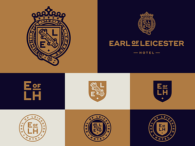 Earl Of Leicester badge crest crown emblem identity logo monogram shield