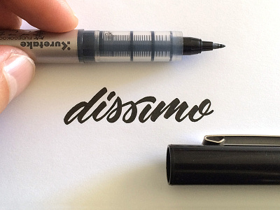 Dissimo brush pen calligraphy lettering process script