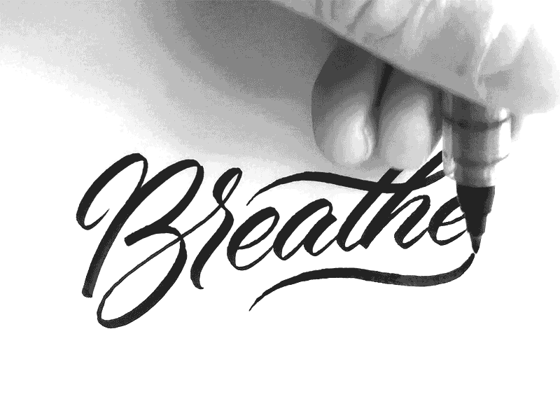 Breathe b breathe brush pen calligraphy cursive