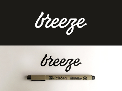 Breeze brush pen calligraphy lettering logo script