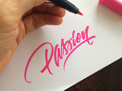 Passion brush pen calligraphy pink