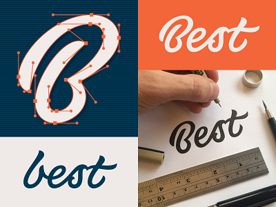 Best b calligraphy custom lettering process script typeface vector