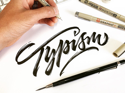 Typism 2018 Logo brush pen illustration lettering process type typism typography