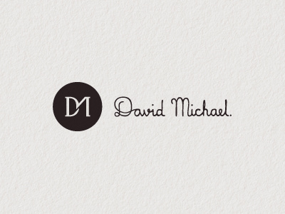 David Michael Presentation branding circle corporate identity custom custom type d design agency dm logo logo design m matt vergotis monogram signature type verg verg advertising