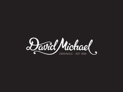 David Michael Originals branding calligraphy corporate identity custom font design agency hand written logo logo design matt vergotis monogram verg verg advertising