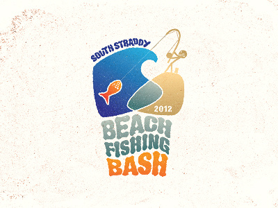 South Straddy Beach Fishing Bash beach branding corporate identity design agency fishing hand drawn logo logo design matt vergotis verg verg advertising wave