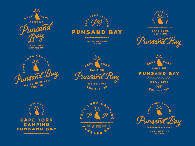 Punsand Bay Vector badge emblem lettering ligature logo monogram process