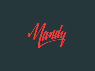Mandy branding corporate identity custom font design agency hand written logo logo design matt vergotis signature verg verg advertising
