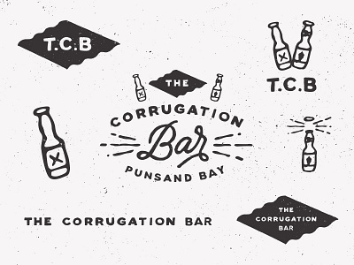 TCB bar beer hand drawn illustration lettering vintage