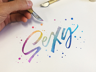 Sexy calligraphy lettering process ruling pen script sexy water colours