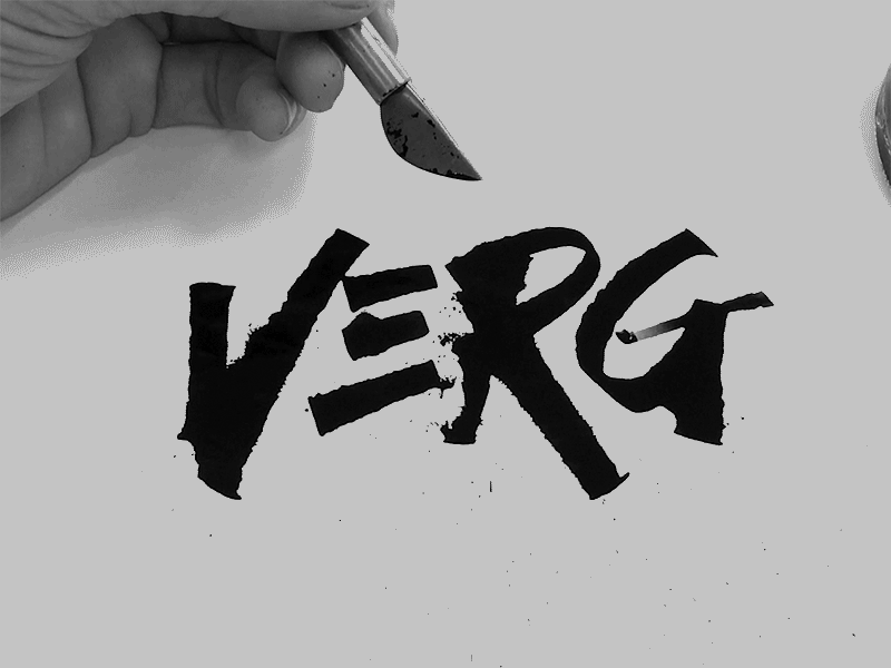 Verg calligraphy logo process ruling pen