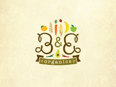 B&E Organics branding corporate identity design agency fruit hand drawn logo logo design matt vergotis organic vegetables verg verg advertising