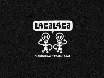 Lacalaca4 bali bar branding corporate identity custom type design agency lacalaca logo logo design matt vergotis skeleton skull speech bubble verg verg advertising