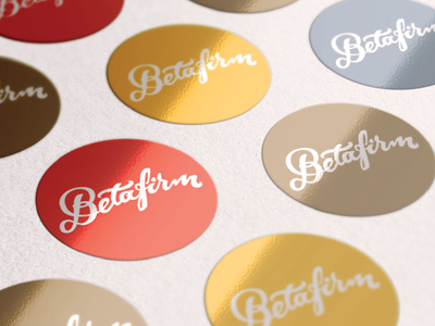 Betafirm Presentation branding corporate identity design agency lettering logo logo design matt vergotis signature sticker verg verg advertising