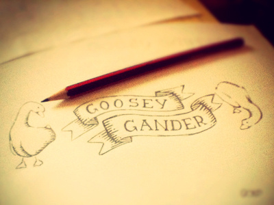 Goosey Gander branding corporate identity design agency geese goose goosey gander logo logo design matt vergotis pencil sketch verg verg advertising