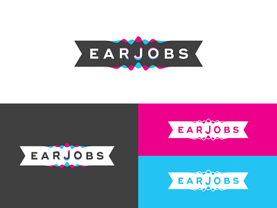 Earjobs corporate identity ear ear plugs hearing logo logo design logotype sound waves