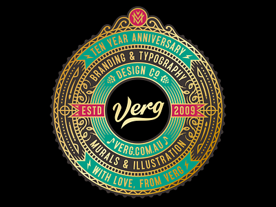 10 Year Anniversary anniversary beer crest emblem hops lettering logo monogram mv