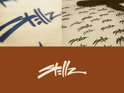 Stellz australia branding brush pens corporate identity custom font design agency gold coast hand written lettering logo logo design matt vergotis signature verg verg advertising