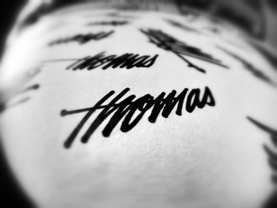 Thomas australia branding corporate identity cursive custom type design agency gold coast lettering logo logo design matt vergotis thomas verg verg advertising
