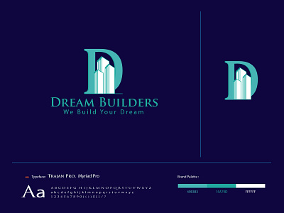 Dream Builders Logo brand identity branding builder logo construction logo corporate branding corporate identity creative design d letterlogo developers logo flat graphic design icon icon design logo logodesign logotype minimal minimalist logo modern logo realestate logo