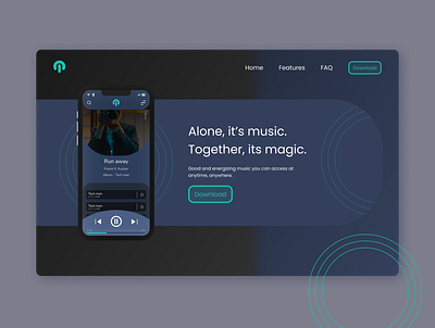 music app landing page design frontend ui ux webdesign website website design