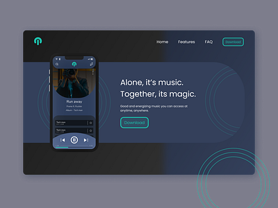 music app landing page