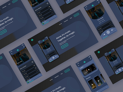 Music app concept and landing