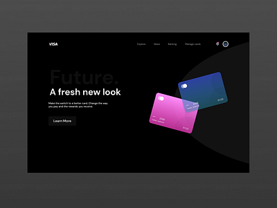 Credit card landing design frontend ui ux webdesign website website design