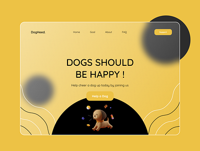 A Dog adoption landing concept adopt adoption branding design dog dog illustration doggy dogs dogstudio frontend glassmorphism puppies puppy typography ui ux vector webdesign website website design