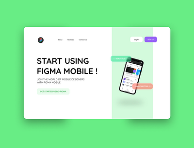 Figma Mobile Landing concept design figma figma design figmadesign frontend mobile mobile app mobile app design mobile design mobile ui ui ux webdesign website website design