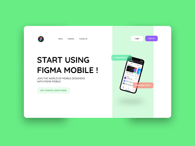 Figma Mobile Landing concept