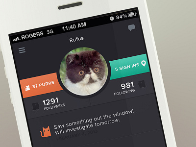 Kitter! cats interaction iphone mobile silly twitter ui