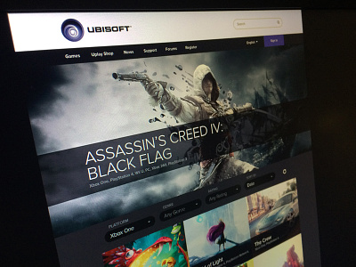 Ubisoft Website Redesign clean flat games ubisoft ui website