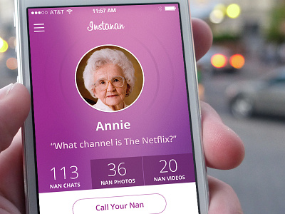 Instanan app clean flat grandma instanan interface iphone mobile nan ui
