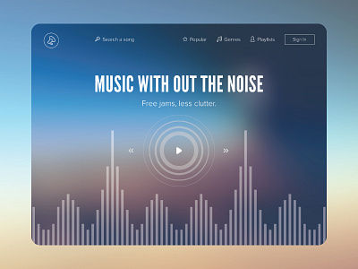 Lightweight Music Web App app clean design flat music stream ui web