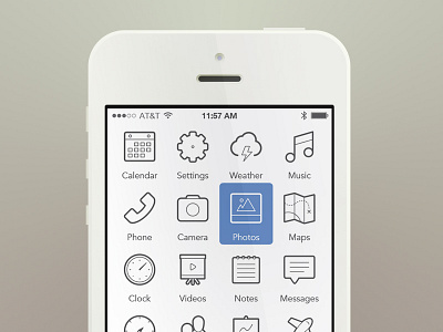 iPhone Reduced Again clean flat interaction ios iphone juicicons menu mobile simple ui white