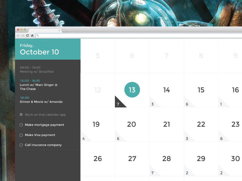 Calendar Full Screen by Jesse James Pocisk on Dribbble