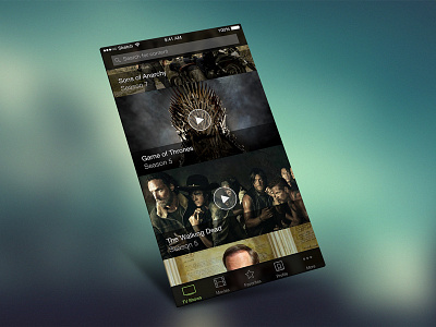 iOS VOD Player app black dark ios iphone media mobile movies player shows video vod