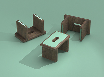 little stool 3d design illustration industrial design