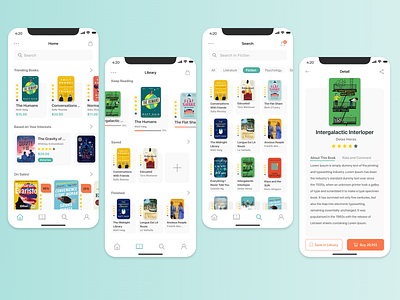 E-book App app design ui