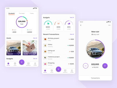 Personal Money Management app design finance app money management ui ux