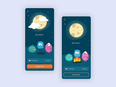 VPN App app design graphic design illustration ui ux vpn app