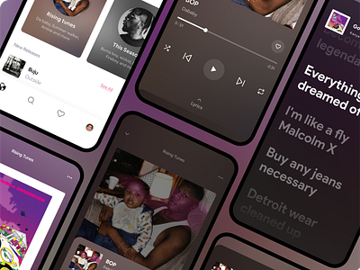 Muzik - Music Player app artists branding connect dailyui design graphic design lyrics match music musicapp musicplayer player playlist songs suggestions ui