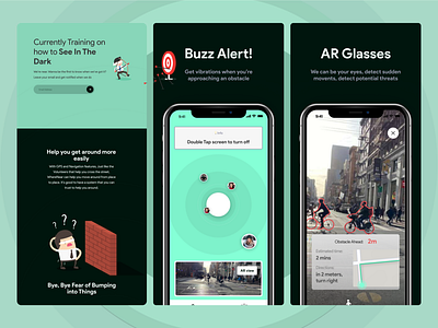 WhatNear 3d accessibility animation app blind dailyui graphic design green ui ux visually impaired