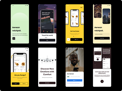 Mobile Onboarding Design Template app brown dailyui design dribbble graphic design inspiration logo onboarding template ui ux yellow